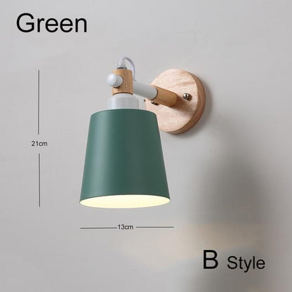 Nordic Wood Wall Lights Bedroom Beside LED Lights Black & White Modern E27 Wall Lamps LED Restaurant Bar Lighting E27 ZBD0016
