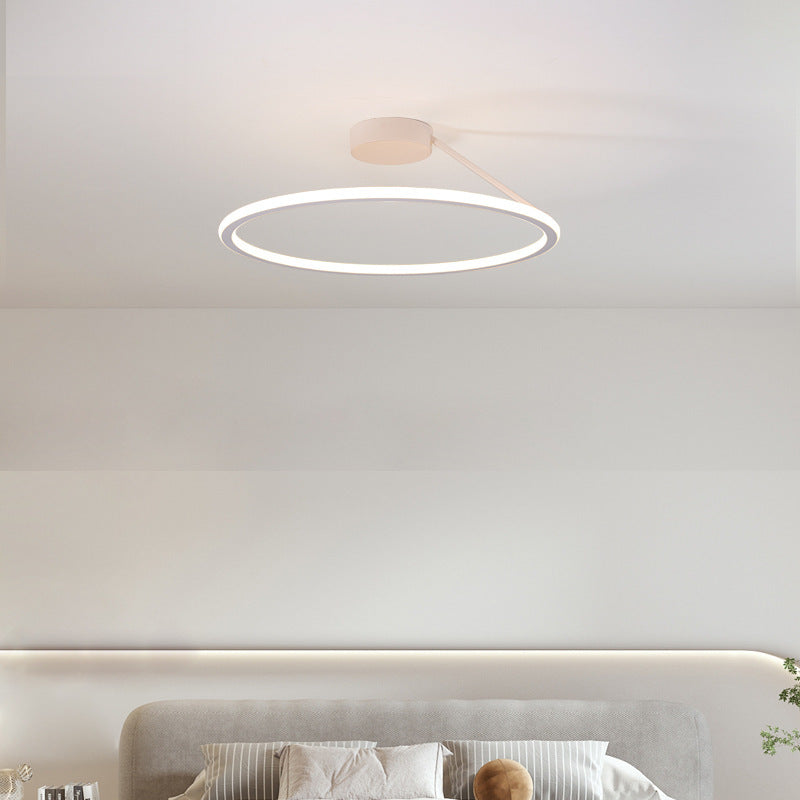 Modern Simple Circle Led Ceiling Chandelier Round Ring Aluminium Dimmable Bedroom Lamp Lighting