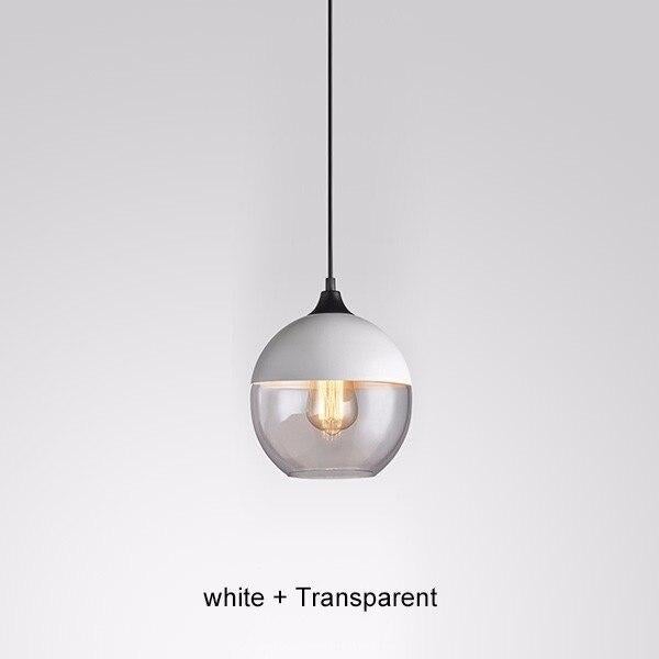 Glass Lamp Modern Pendant Lights Kitchen Fixtures For Dining Room Restaurant Bar Black White Indoor Home Hanging Lighting Lustre