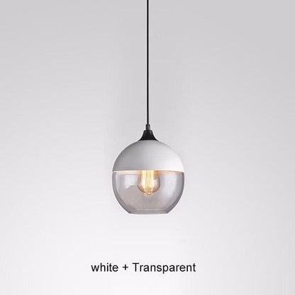 Glass Lamp Modern Pendant Lights Kitchen Fixtures For Dining Room Restaurant Bar Black White Indoor Home Hanging Lighting Lustre