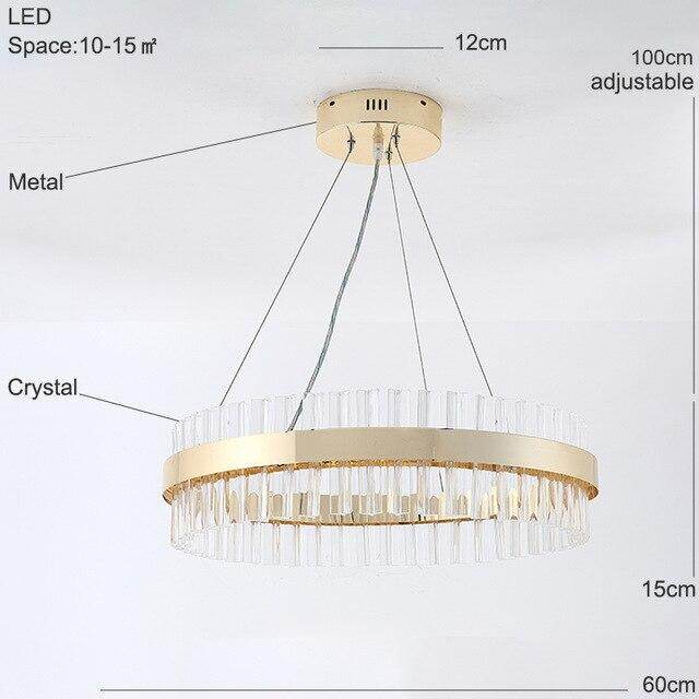 Luxury Crystal Pendant Light Living Room Led Pendant Lamps Dining Room Modern Hanging Lighting Bedroom Crystal Kitchen Fixtures