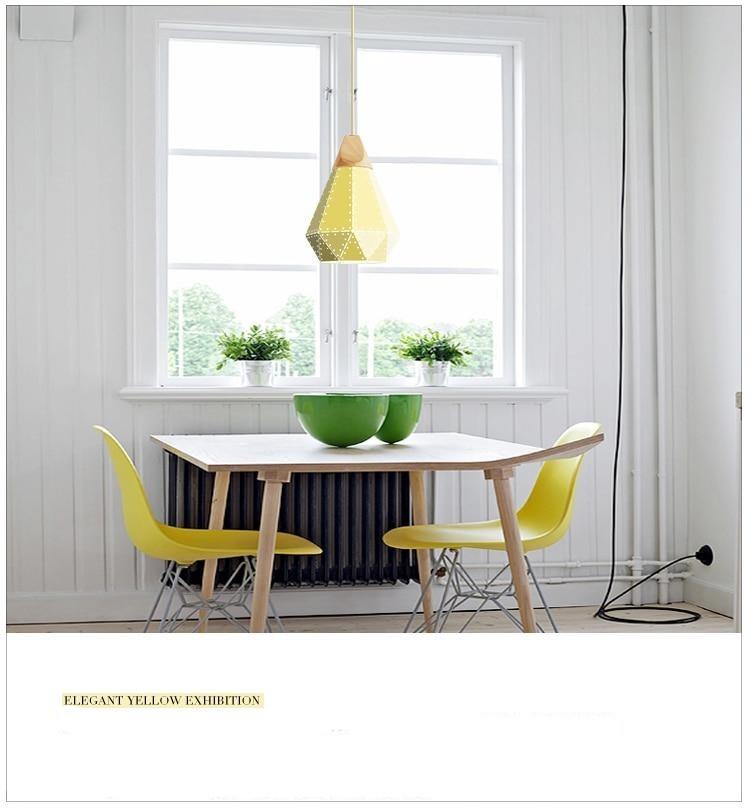 Modern minimalist design pendant lamp Nordic creative colorful led lamp home lighting bar restaurant iron solid wood lamp living