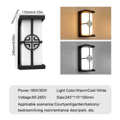 Motion Sensor LED Wall Light 16W Indoor&Outdoor Waterproof IP66 Porch Wall Lamp Sconce Decoration Lighting