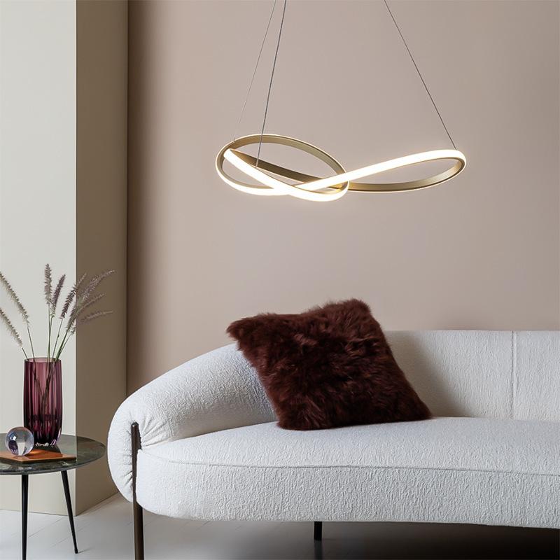Light Luxury Simple Golden Circle Chandelier LED Nordic Modern Special-shaped Chandelier