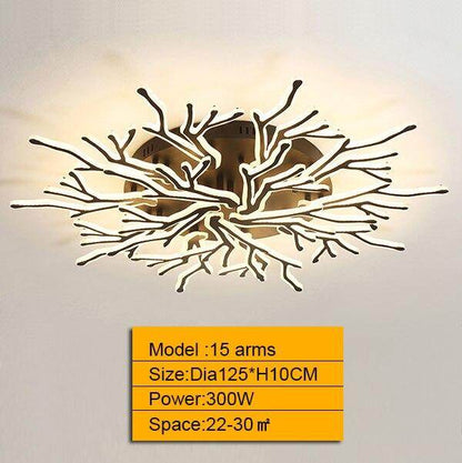 NEW Modern 3/6/9/12/15Arms Black Pendant Lights For Living Room Dining Room Acrylic Aluminum Body LED Pendant Lamp Fixtures