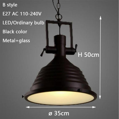 3 Style Loft Retro Industrial Hanging Hardware Metals Pendant Lamp Vintage E27 LED Lights For Kitchen Bar Coffee Light Fixtures