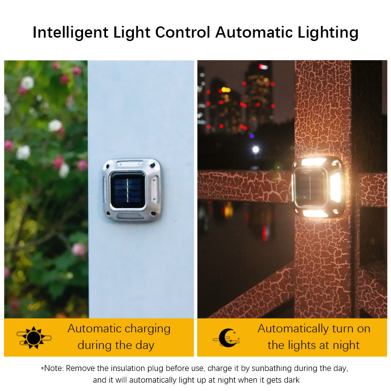 4PCS Solar Dock Lights 8LEDs Deck Driveway Light Outdoor Waterproof Wireless for Path Warning Garden Walkway Sidewalk Steps Deco