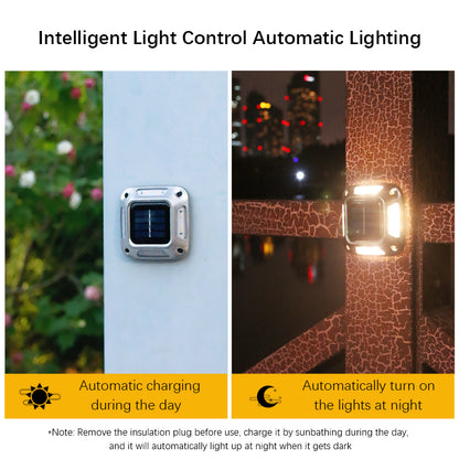 4PCS Solar Dock Lights 8LEDs Deck Driveway Light Outdoor Waterproof Wireless for Path Warning Garden Walkway Sidewalk Steps Deco
