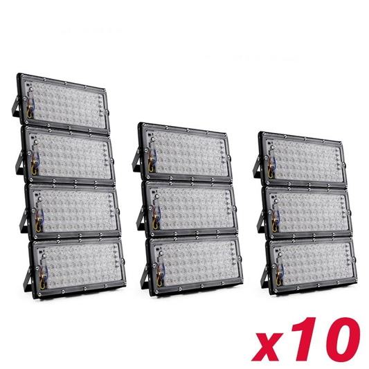 LED Flood Light 50W 220V 240V Floodlight CHIP IP65 Waterproof Outdoor Wall Reflector Lighting Garden Square Spotlight Cold White