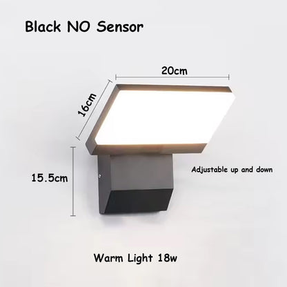Outdoor Wall Light LED IP65 Waterproof Sensor 18w Foldable Modern Wall Lights Garden Courtyard Indoor Lamps