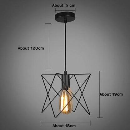 Modern Pendant Light Black Iron Hanging Cage Vintage Led Lamp E27 Industrial Loft Retro Dining Room Restaurant Bar Counter
