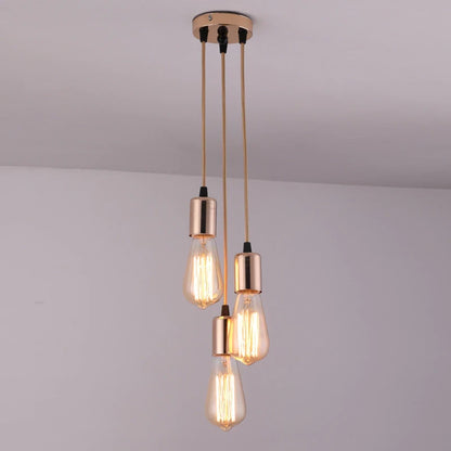 Female ceiling chandelier multi-head chandelier creative restaurant clothing store chandelier retro industrial wind braided wire lamp