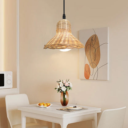 Rattan Replacement Lamp Shade Retro Handmade Living Room Daily Party Table Standing Floor Light Decorating Cover
