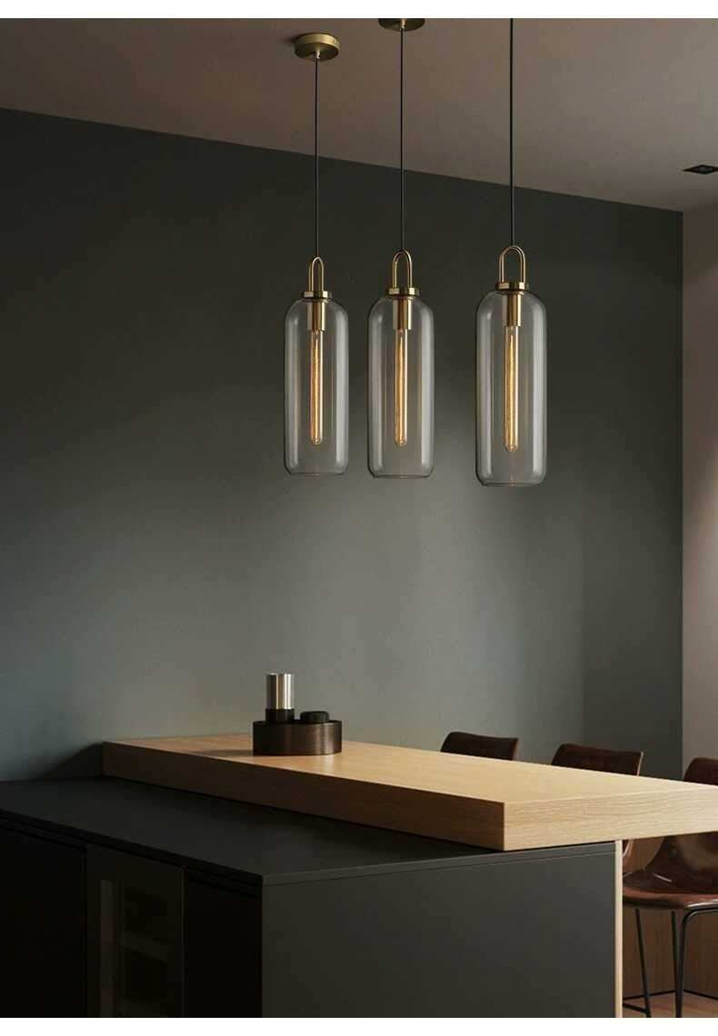 Nordic Modern Simple Glass Ball LED E27 Pendant Lights Interior Lighting Lamps Restaurant Bedroom Stair Decoration Hanging Light