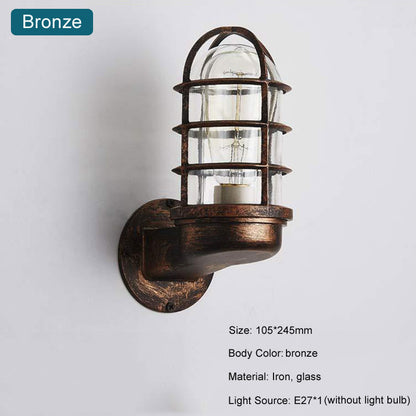 Retro Glass Wall Light Industrial Outdoor Indoor Waterproof LED Wall Lamp Bar Cafe Decora Lighting