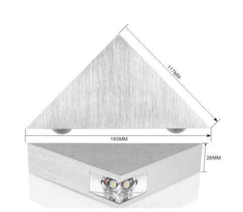 Modern Led Wall Lamp 3W Aluminum Body Triangle Wall Light For Bedroom Home Lighting Luminaire Bathroom Light Fixture Wall Sconce