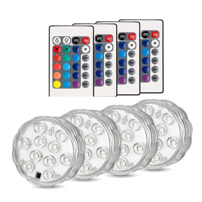 10 Led Remote Controlled RGB Submersible Light Battery Operated Underwater Night Lamp Outdoor Vase Bowl Garden Party Decoration