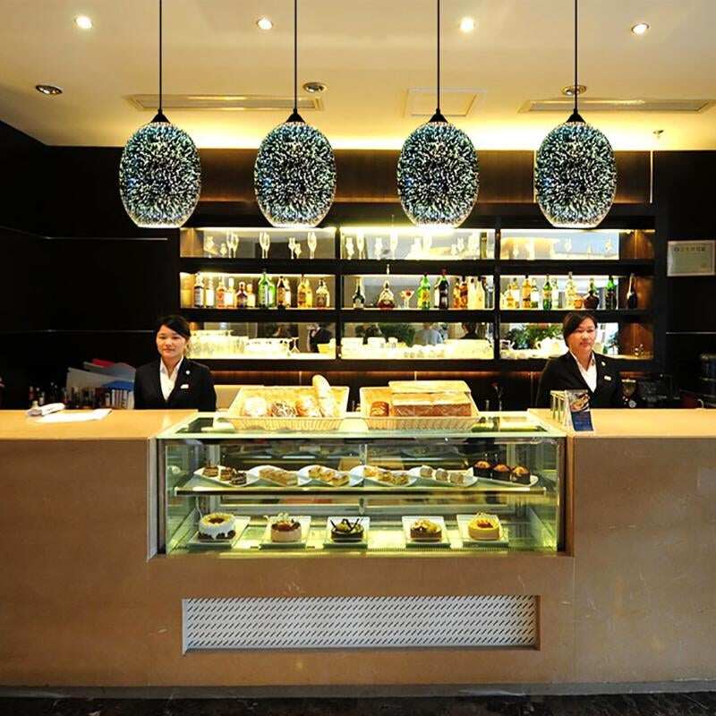 Modern 3D Colorful Nordic Starry Sky Hanging Glass Shade Pendant Lamp Lights E27 LED For Kitchen Restaurant Living Room