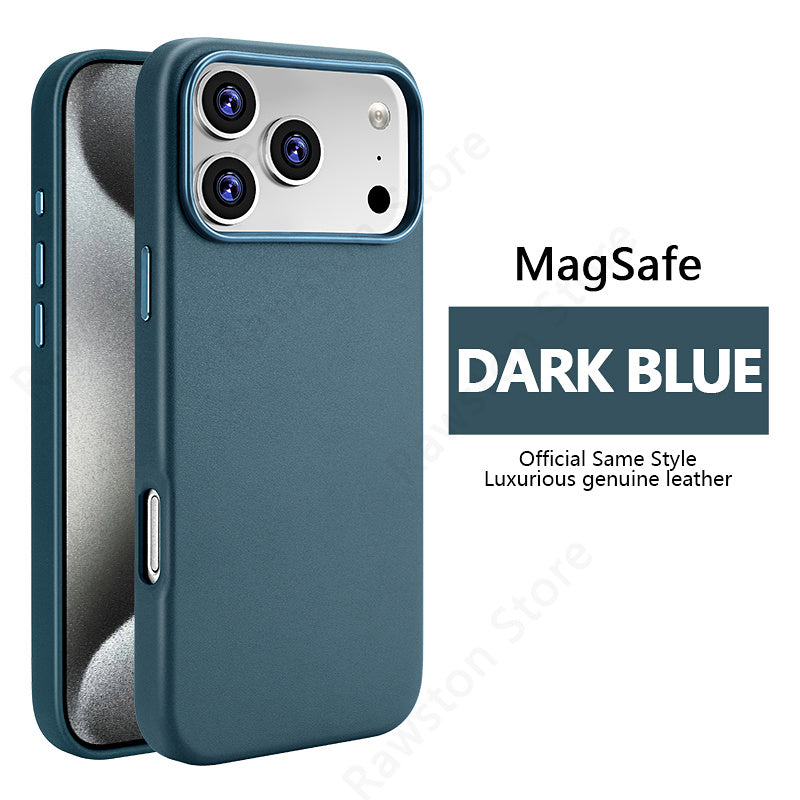Official MagSafe Leather Case for Apple iPhone 17 Pro Max 16 13 12 14 15 Plus Original Strong MacSafe Magnetic Cover Accessories