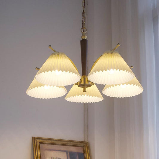 American Simple Copper Pleated Chandelier