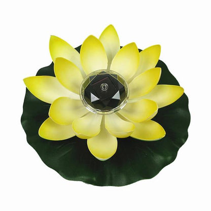 Solar Powered LED Flower Light Floating Fountain Pond Garden Pool Lamp Realistic Lotus shape Led Bright Lamps Bulb