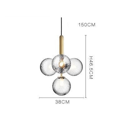 Simple Bedside Chandelier Creative Glass Ball Dining Room Bedroom Clothing Store Chandelier