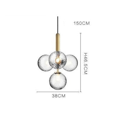 Simple Bedside Chandelier Creative Glass Ball Dining Room Bedroom Clothing Store Chandelier