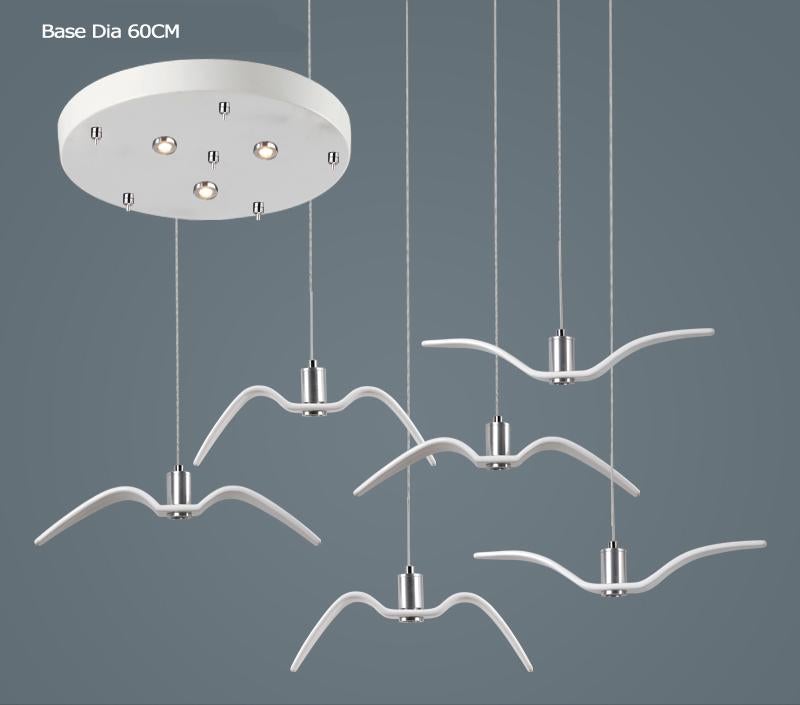 Resin Night Birds Silhouette Sky Freedom Seagull Pendant Light