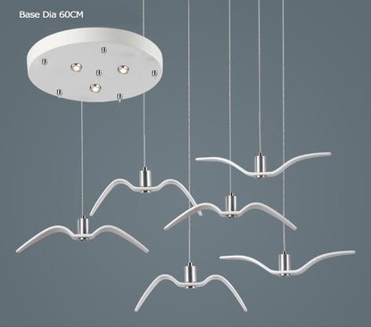 Resin Night Birds Silhouette Sky Freedom Seagull Pendant Light