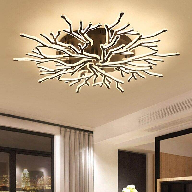 NEW Modern 3/6/9/12/15Arms Black Pendant Lights For Living Room Dining Room Acrylic Aluminum Body LED Pendant Lamp Fixtures
