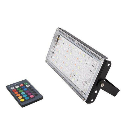 Led Spotlight Outdoor RGB Flood Light 50W 100W AC Waterproof IP66 Reflector Projector Lamp With Color Remote Controller