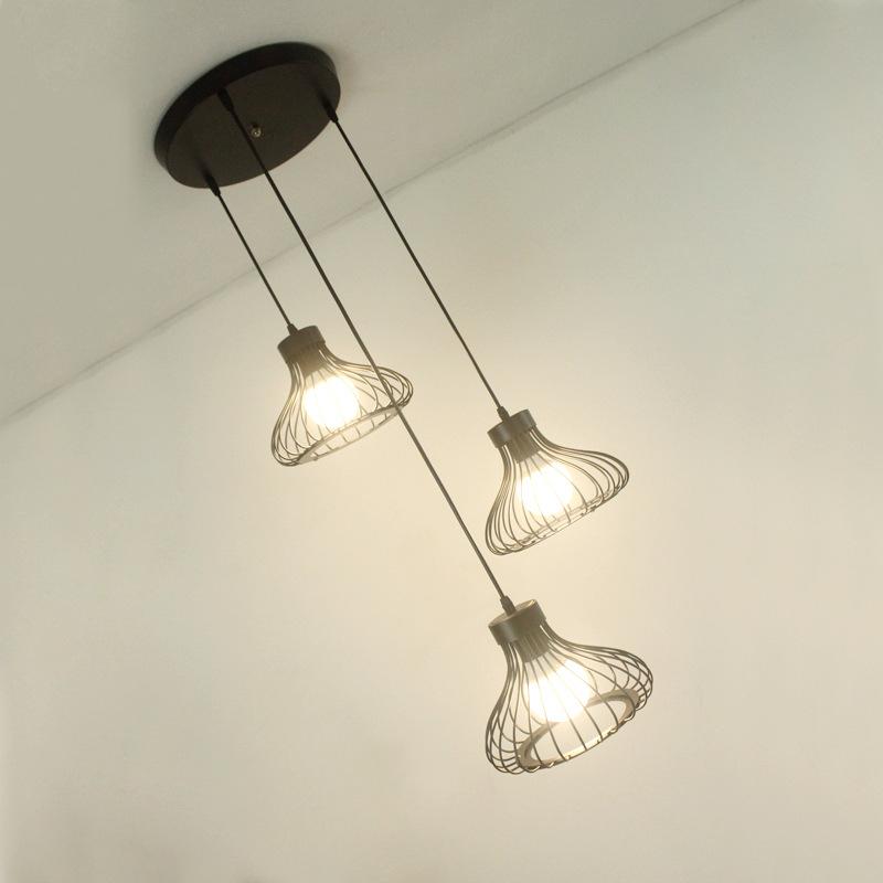 Retro Iron Chandelier Restaurant Bar Chandelier Creative Black Iron Wire Chandelier