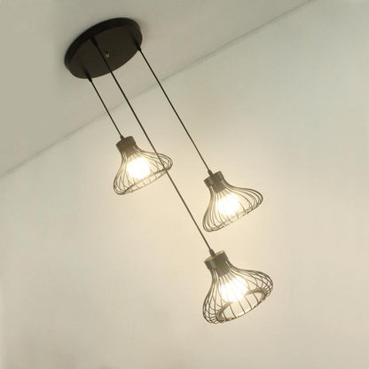 Retro Iron Chandelier Restaurant Bar Chandelier Creative Black Iron Wire Chandelier