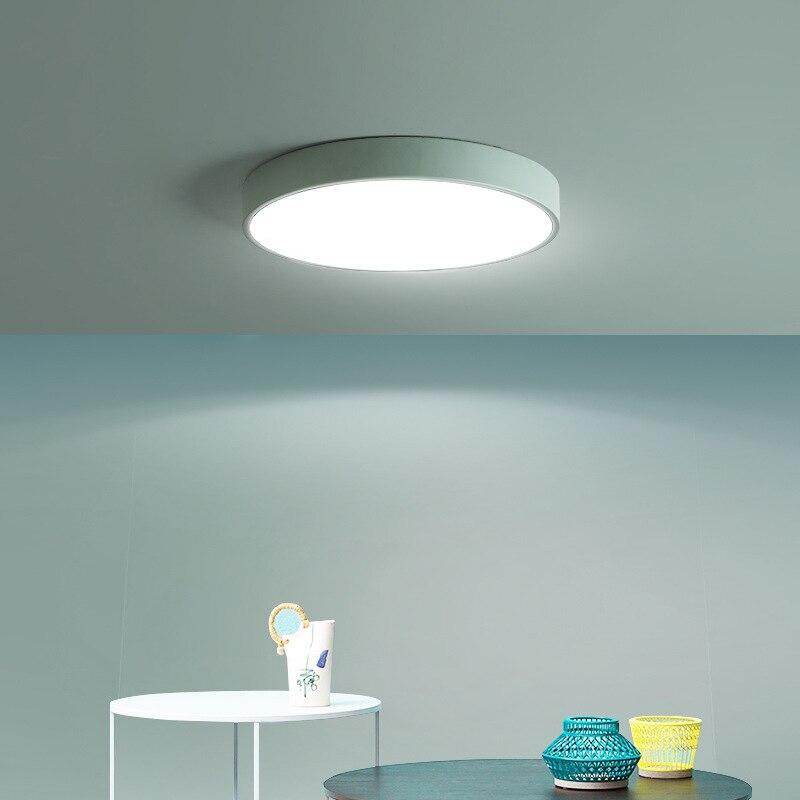Modern Ceiling Light Round Macarons Lighting Iron Metal Acrylic Kitchen Bed Room Foyer LED Chip Lamp Decoration Light Fixture