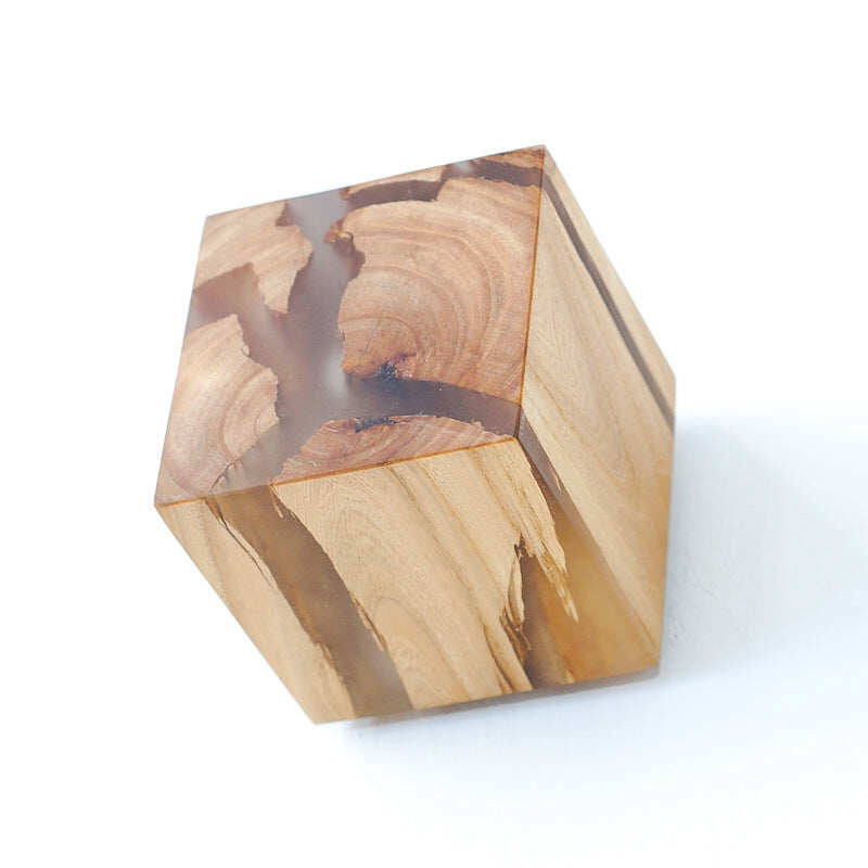 Wood Resin Square Wall Lamp Cracked Wood Grain Wall Lamp Corridor Square Wood Art Dining Bar Bedside Lamp