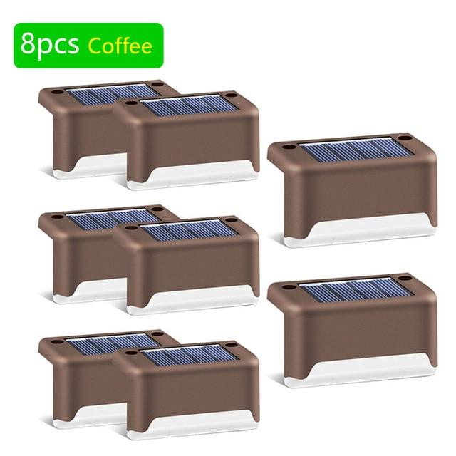 6/8pcs LED Solar Lamp Path Stair Outdoor Waterproof Wall Light Garden Landscape Step Stair Deck Lights Balcony Fence Solar Light