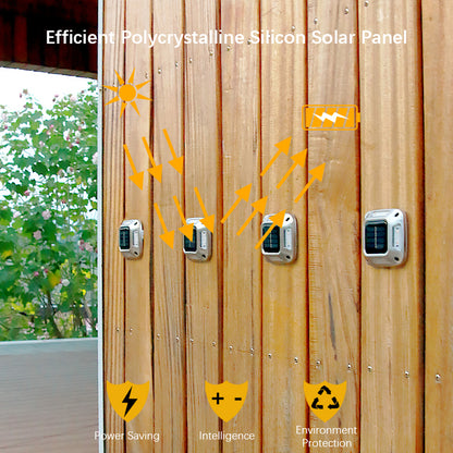 4PCS Solar Dock Lights 8LEDs Deck Driveway Light Outdoor Waterproof Wireless for Path Warning Garden Walkway Sidewalk Steps Deco
