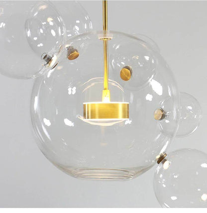 Modern Creative Clear Glass Bubble Ball LED Pendant Llights Kitchen Bedroom Store Cafe Interior Lighting Decorative Hanging Lamp