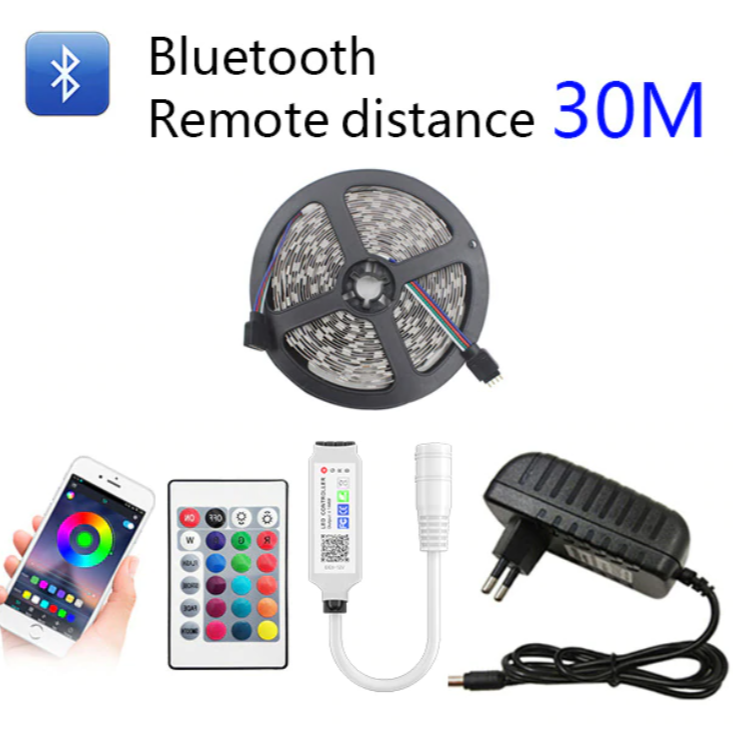 5050 SMD Bluetooth LED Strip Lights 30M 20M RGB LED LightFlexible Ribbon Waterproof Tape Diode DC 12V Bluetooth Control-2