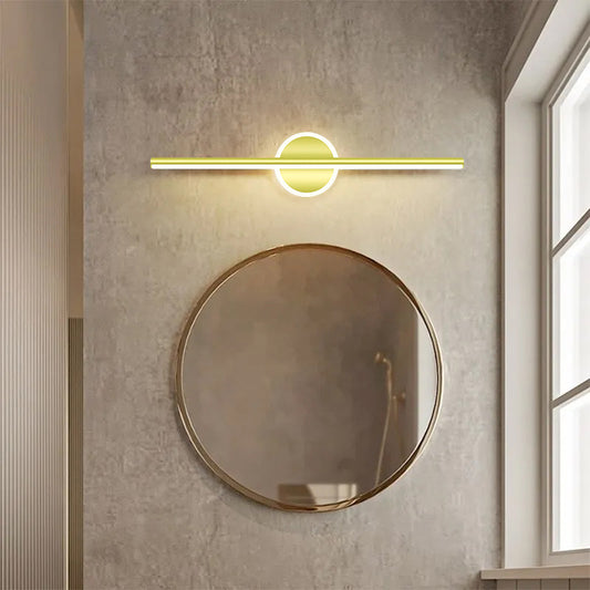 Modern LED Wall Lamp Mirror Light Bathroom Toilet Black Gold Long Strip Fixture Led Lighting Lamps