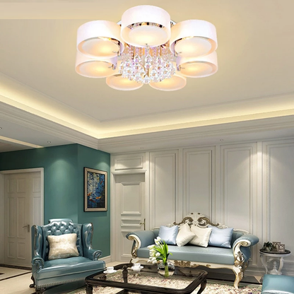 Modern Crystal Ceiling Lights Living Fashionable Design Light Dining  Changeable Led Ceiling Lamp Bedroom White Shade Acrylic