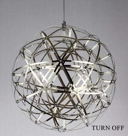 Firework Ball Pendant Lighting Fixtures Chrome/Gold Stainless Steel Lustre Led Nordic Lamp Lobby Hotel Living Room Cafe Hanglamp