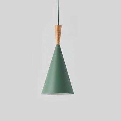 Modern Nordic Pendant Lights Iron Lampshade Wood LED Hanging Lamp