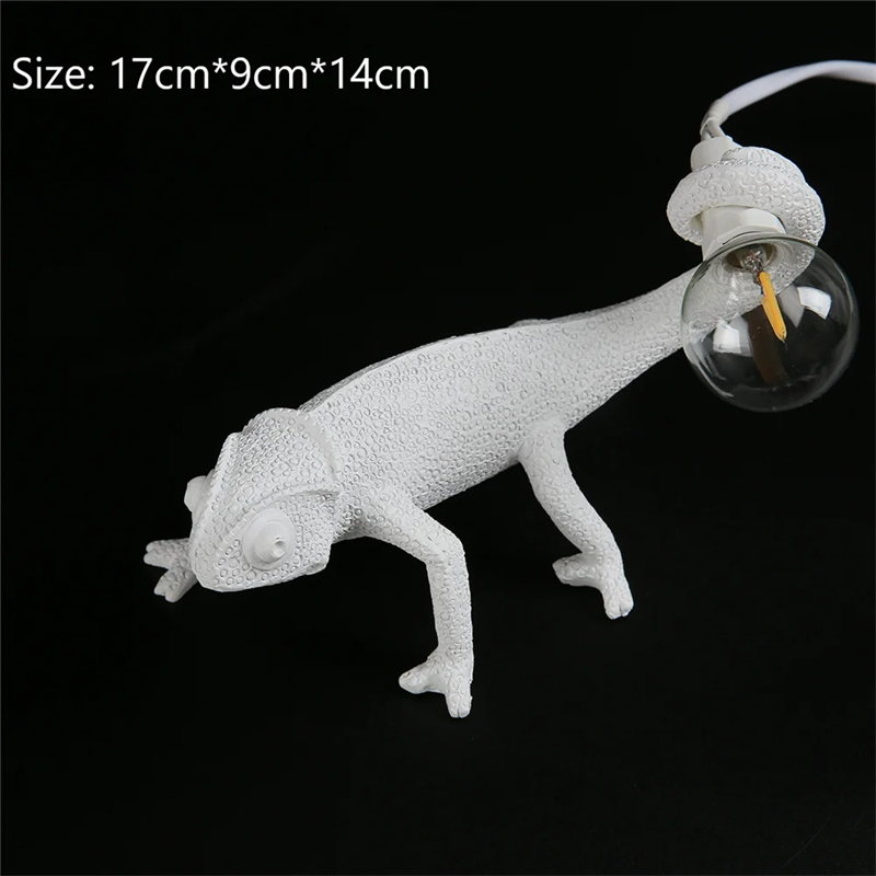 lizard wall lamp be night dorm room Night light living room home decor Cute Resin Animal chameleon Light Fixtures Bedside lamps
