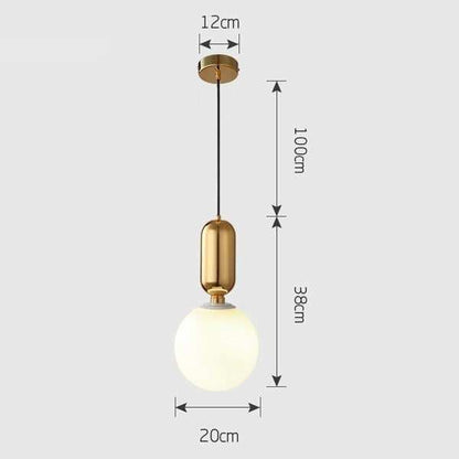 Nordic LED Pendant Lights Frosted Glass Industrial Handin Pendant Lamp Modern Bedroom Hanglamp Living Room Suspension Luminaire