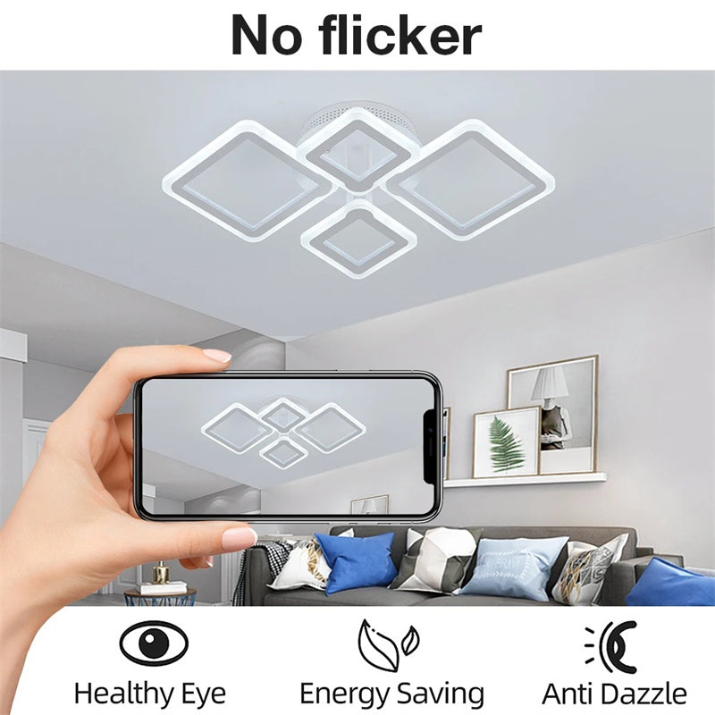 Ceiling Lamp Bedroom Pendant Light Lighting Dining Room Kitchen Aisle Balcony With App And Remote Control Dimming Fixture