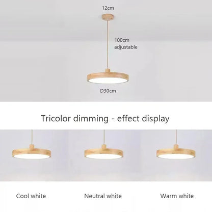 LED Wooden Pendant Light Plenum Ultra-thin For Living Room Bedroom Beside Study Hotel Dining Room Lamp LED Lighting Fixtures