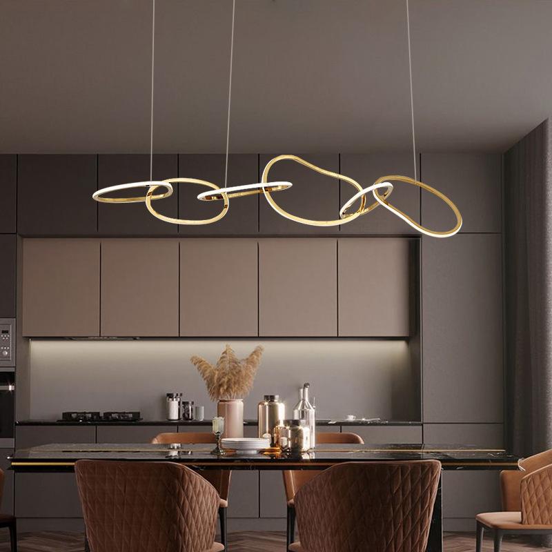Nordic Personality Circle Stainless Steel Living Room Chandelier