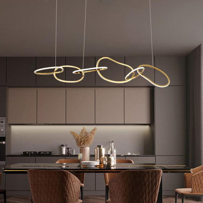 Nordic Personality Circle Stainless Steel Living Room Chandelier