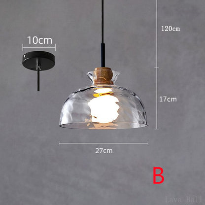 Nordic Lamp Clear Glass Lampshade Bedroom Living Room pendant lights Kitchen Dining chandeliers Restaurant Decor Hanging Lights